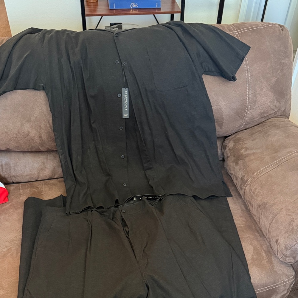 Doma Black Shirt and Pants Ensemble